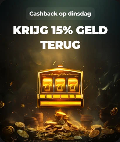 Dinsdag cashback bonus tot 15% geld terug op verlies